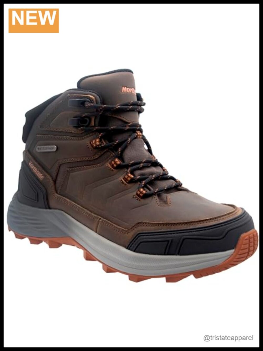 Waterproof Full Grain Leather Hiking & Work Boots, High-Grip Rubber Outsole